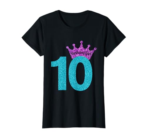 10. Geburtstag Mädchen lila Krone Prinzessin T-Shirt T-Shirt von 10th Birthday Girl T-Shirt