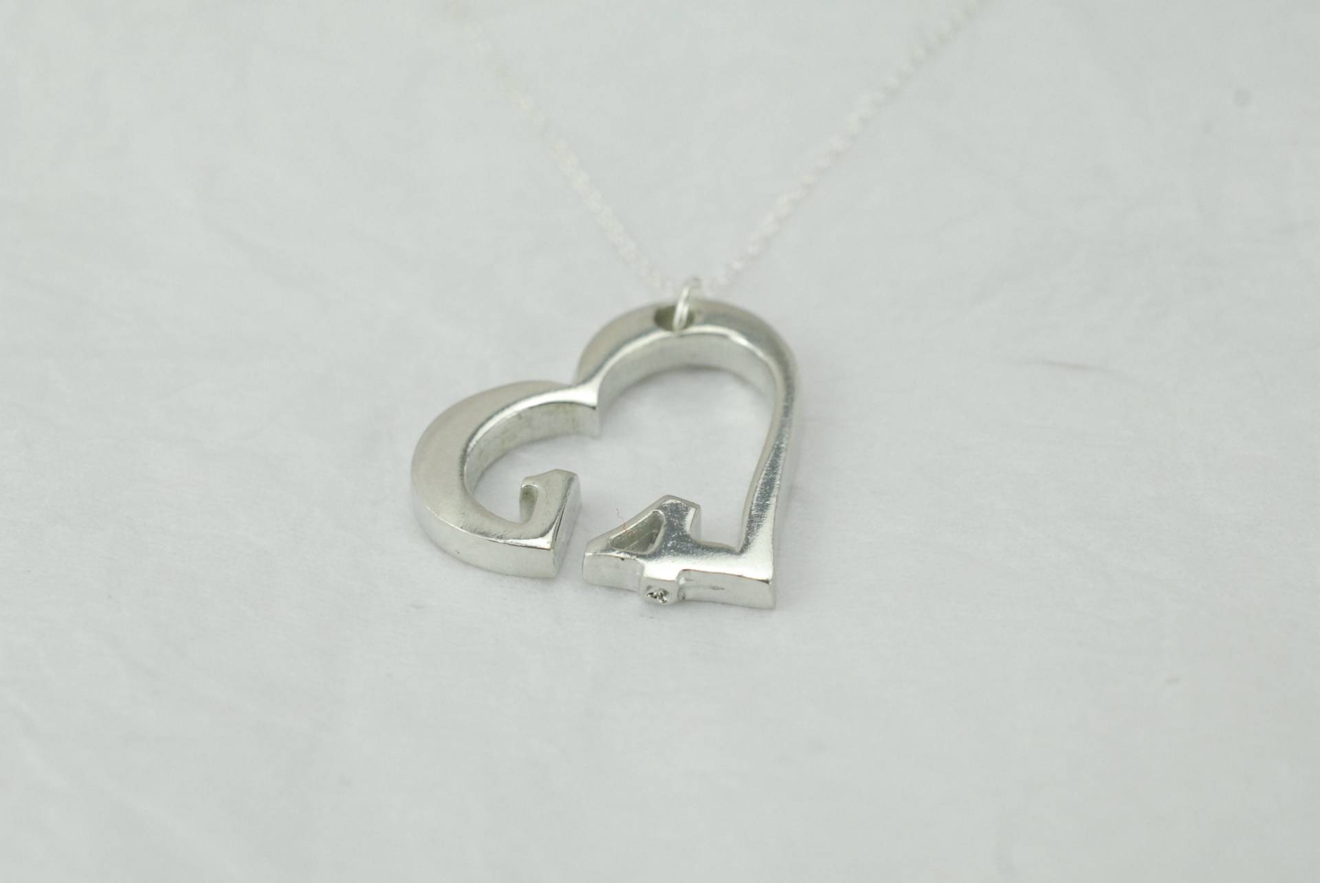 14 Jahre Jubiläum Herz Anhänger/Halskette - Geschenk von 10thAnniversaryGifts