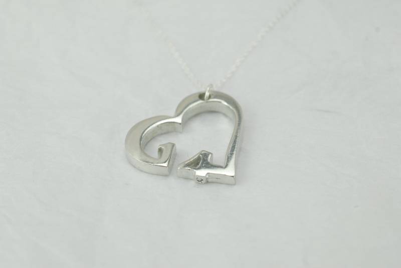 14 Jahre Jubiläum Herz Anhänger/Halskette - Geschenk von 10thAnniversaryGifts