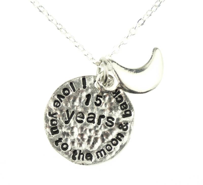 15. Hochzeitstag Ich Liebe Dich Zum Mond Und Zurück Halskette - Einzigartige Anniersary Geschenkidee von 10thAnniversaryGifts