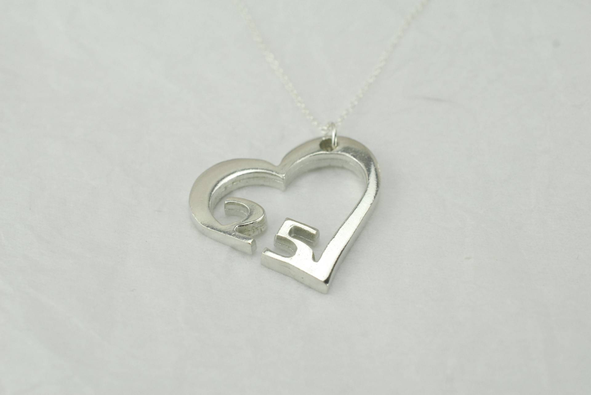 25 Jahre Jubiläum Herz Anhänger/Halskette - Geschenk von 10thAnniversaryGifts