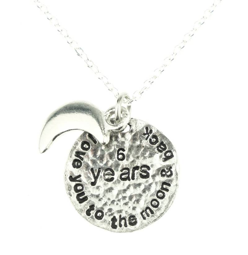 6. Hochzeitstag Ich Liebe Dich Zum Mond Und Zurück Halskette - Einzigartige Anniersary Geschenkidee von 10thAnniversaryGifts