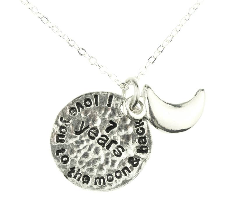 7. Hochzeitstag Ich Liebe Dich Zum Mond Und Zurück Halskette - Einzigartige Anniersary Geschenkidee von 10thAnniversaryGifts