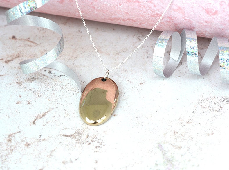 8-Jähriges Jubiläum Massiv Bronze Pebble Poliert Herz Anhänger - Perfekte Geschenkidee Zum 8-Jährigen von 10thAnniversaryGifts