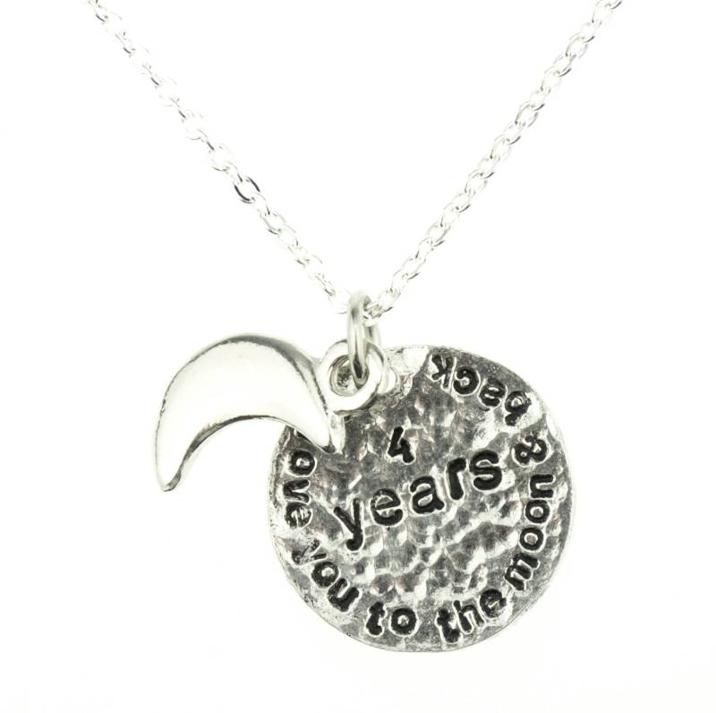 Ich Liebe Dich Zum Mond Und Zurück 4. Hochzeit Jahrestag Halskette - Einzigartige Anniersary Geschenkidee von 10thAnniversaryGifts