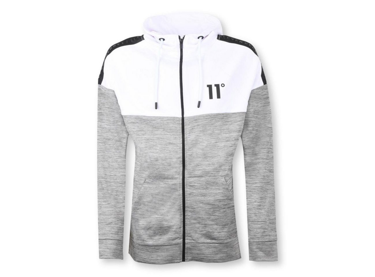 11 Degrees Kapuzensweatjacke / Sportjacke Herren White-Grey Melange von 11 Degrees