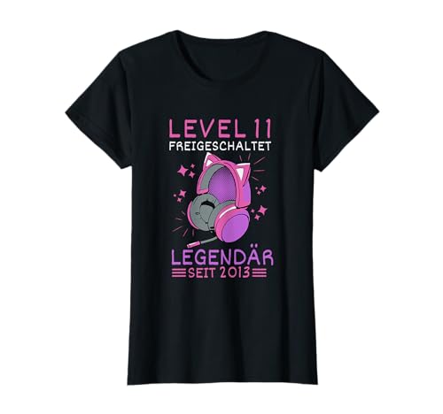 11 Geburtstag Mädchen Gamer Girl 2013 Geburtstag Level 11 T-Shirt von 11 Geburtstag Deko Mädchen Geschenke Geschenkidee