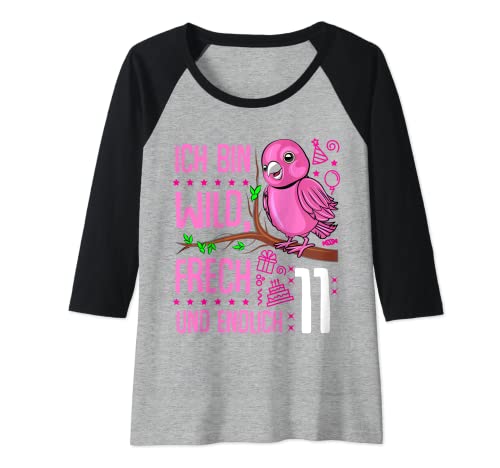 Damen Ich bin wild frech und endlich 11 Jahre 11. Geburtstag Mädch Raglan Damen Ich bin wild frech und endlich 11 Jahre 11. Geburtstag Mädch Raglan von 11 Geburtstag Mädchen Geschenk 11 Jahre Geburtstag