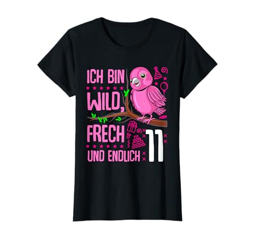 Ich bin wild frech und endlich 11 Jahre 11. Geburtstag Mädchen T-Shirt Ich bin wild frech und endlich 11 Jahre 11. Geburtstag Mädchen T-Shirt von 11 Geburtstag Mädchen Geschenk 11 Jahre Geburtstag