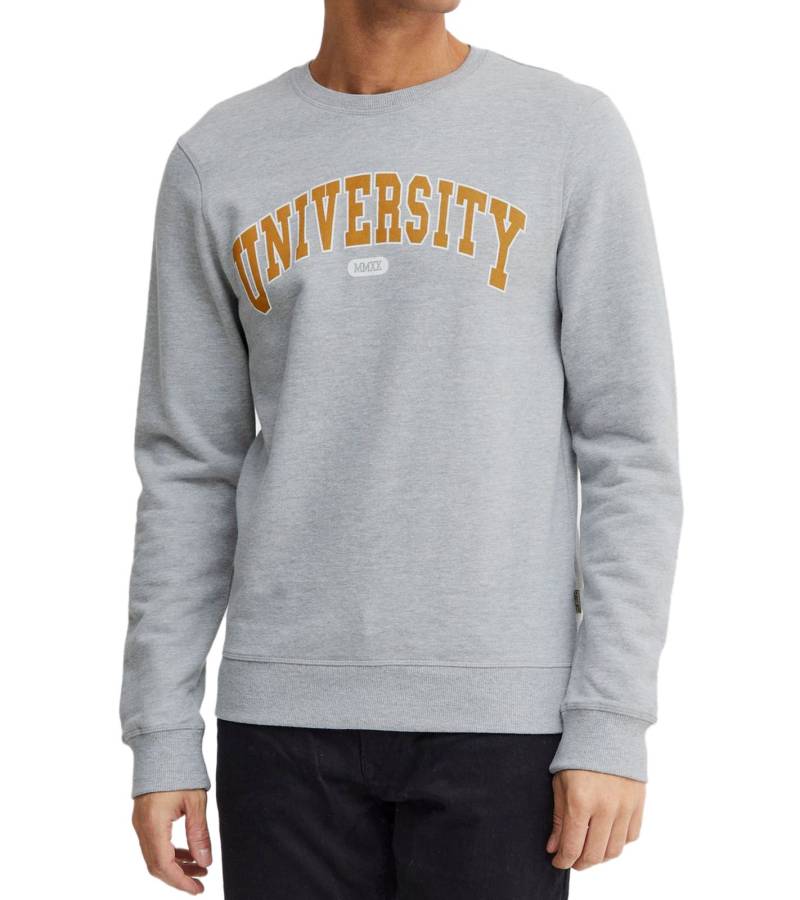 11 PROJECT Davin Herren Sweater mit UNIVERSITY Frontprint Baumwoll-Sweatshirt 20715943 200274 Grau von 11 PROJECT