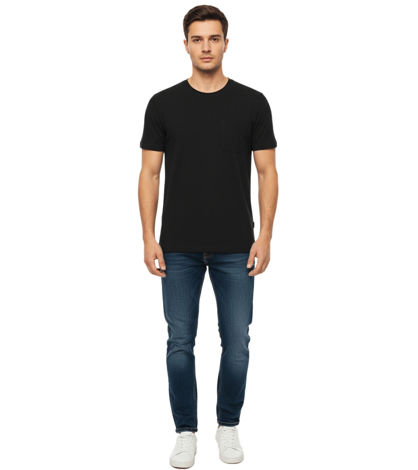 11 PROJECT Otto Herren Baumwoll-Shirt T-Shirt schlichtes Sommer-Shirt mit Brusttasche 20716238 ME 194007 Schwarz von 11 PROJECT