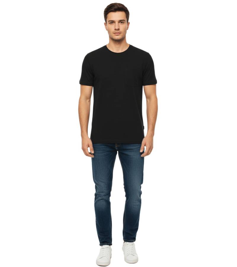 11 PROJECT Otto Herren Baumwoll-Shirt T-Shirt schlichtes Sommer-Shirt mit Brusttasche 20716238 ME 194007 Schwarz von 11 PROJECT