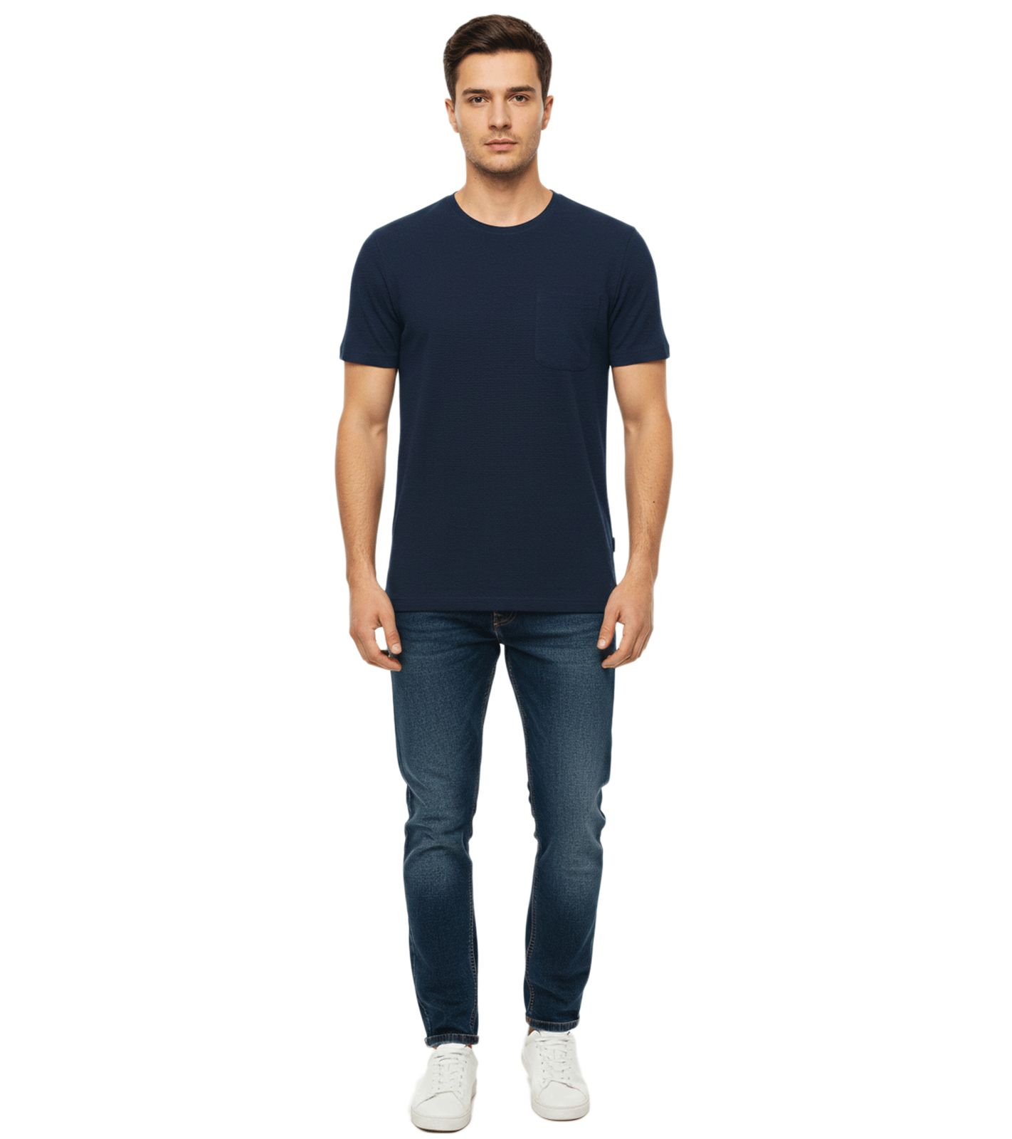 11 PROJECT Otto Herren Baumwoll-Shirt T-Shirt schlichtes Sommer-Shirt mit Brusttasche 20716238 ME 194024 Blau von 11 PROJECT