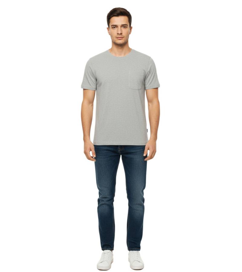 11 PROJECT Otto Herren Baumwoll-Shirt T-Shirt schlichtes Sommer-Shirt mit Brusttasche 20716238 ME 200274 Grau von 11 PROJECT
