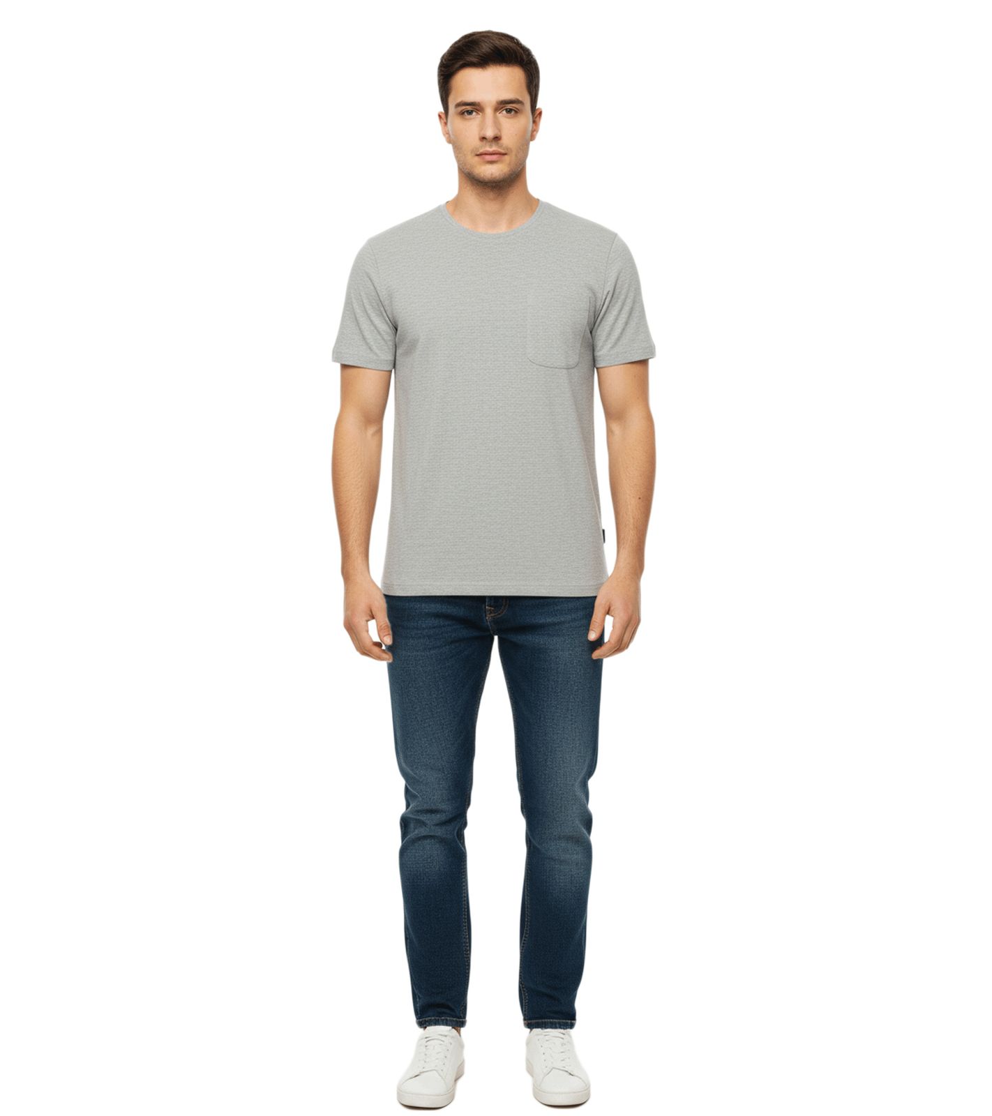11 PROJECT Otto Herren Baumwoll-Shirt T-Shirt schlichtes Sommer-Shirt mit Brusttasche 20716238 ME 200274 Grau von 11 PROJECT