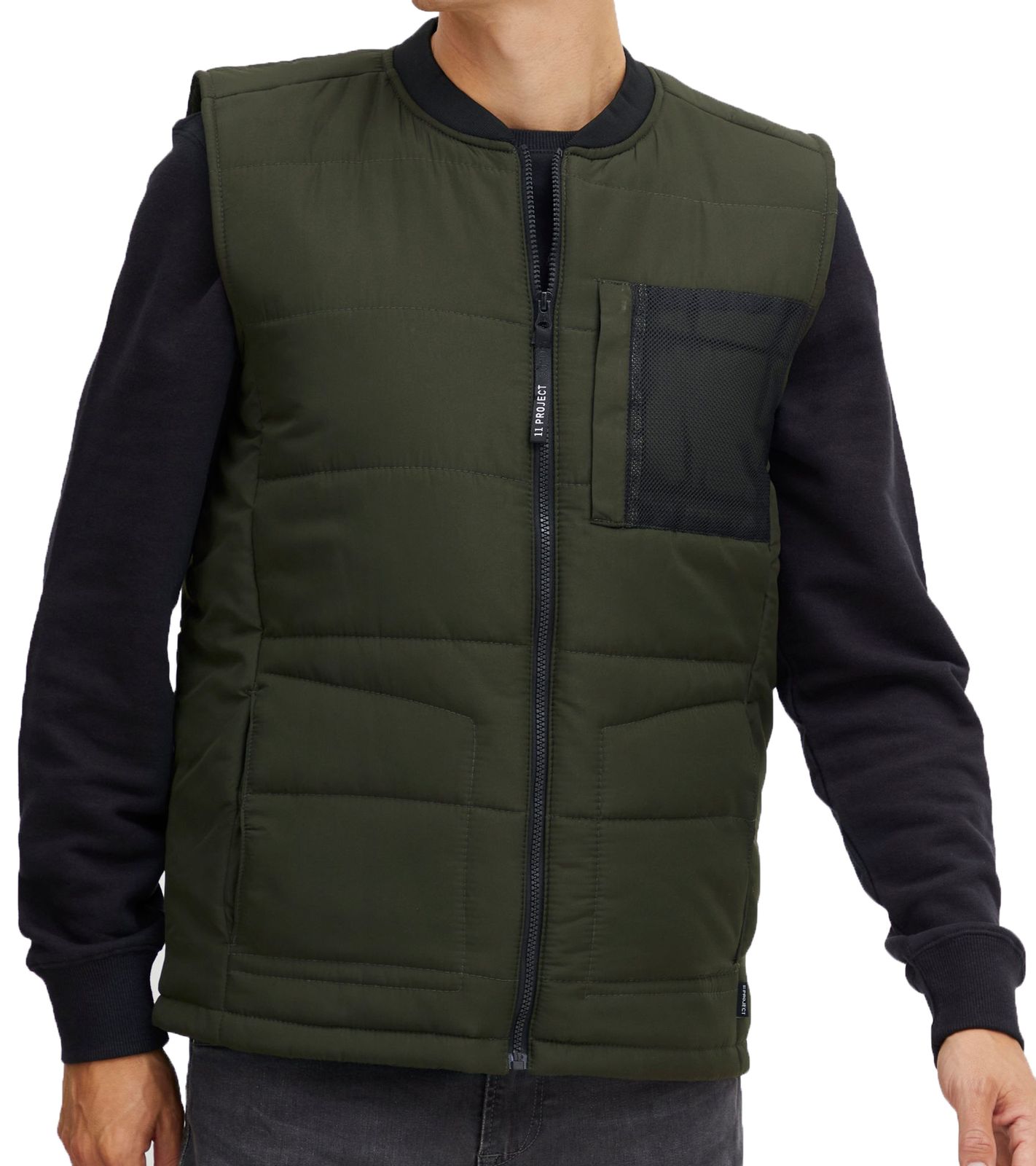 11 PROJECT PURlle Herren Puffer-Weste mit Steppung Outdoor-Weste 20715253 ME 190509 Dunkelgrün von 11 PROJECT