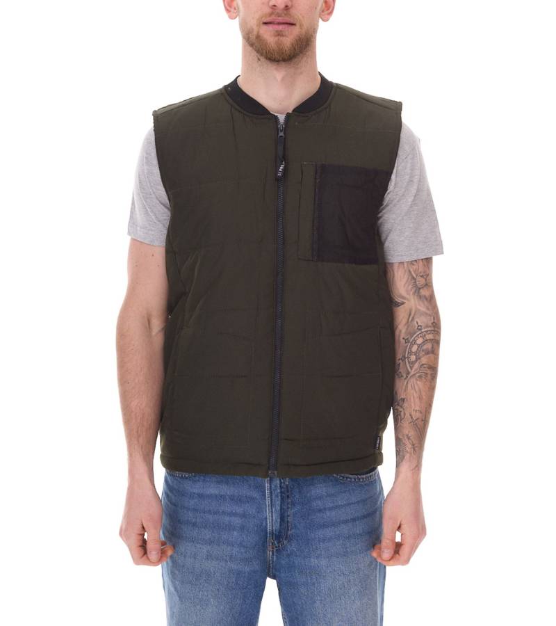 11 PROJECT PURlle Herren Puffer-Weste mit Steppung Lifestyle-Weste 20715253 ME 190509 Dunkelgrün von 11 PROJECT