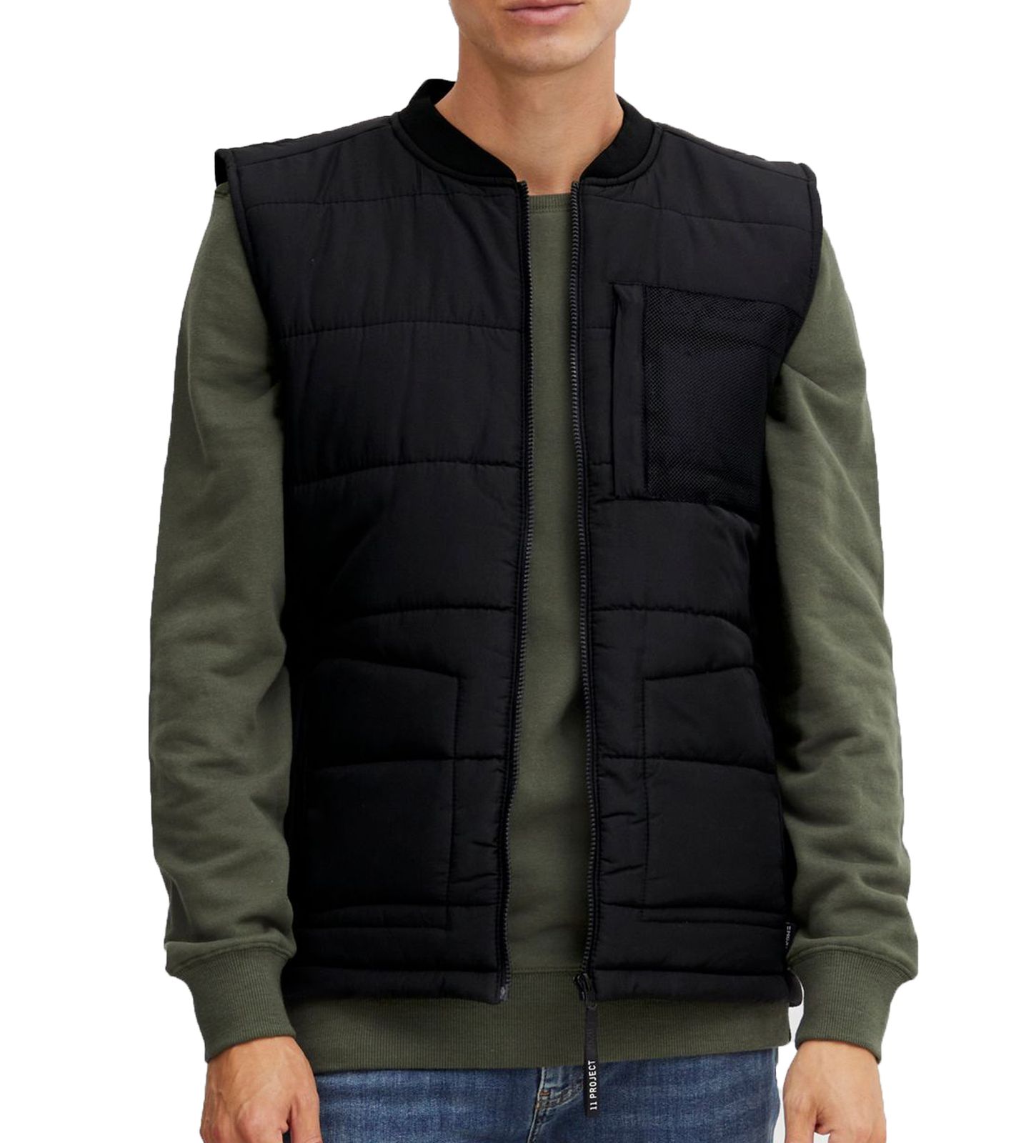 11 PROJECT PURlle Herren Puffer-Weste mit Steppung Outdoor-Weste 20715253 ME 194007 Schwarz von 11 PROJECT