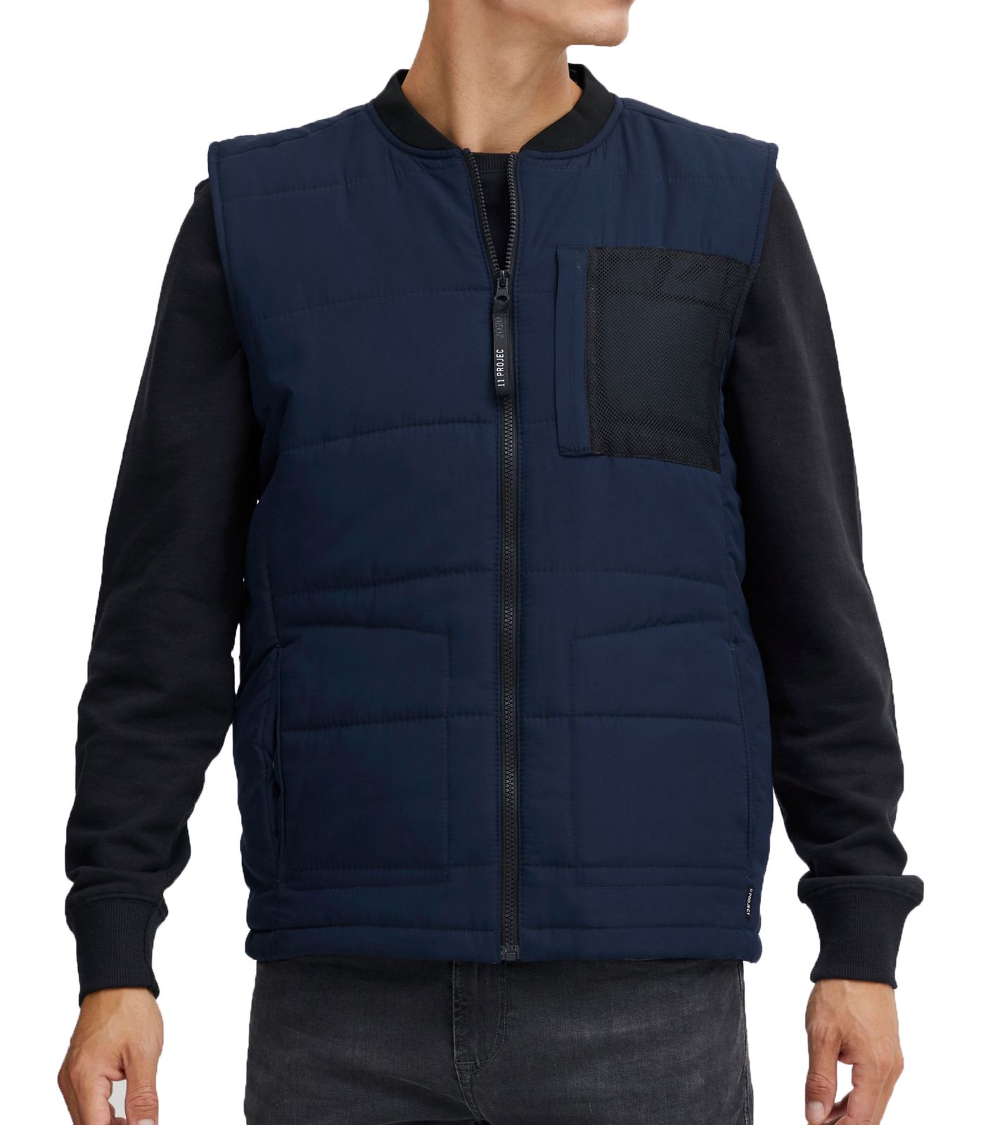 11 PROJECT PURlle Herren Puffer-Weste mit Steppung Outdoor-Weste 20715253 ME 194024 Dunkelblau von 11 PROJECT