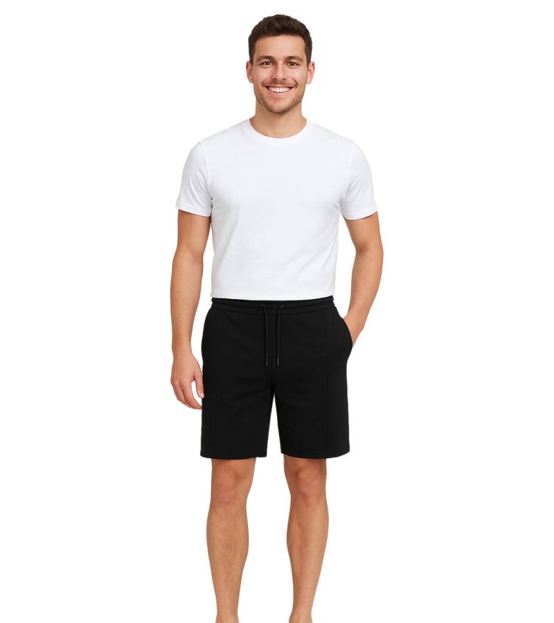 11 PROJECT Palamo Herren Sweat-Bermuda Freizeit Bermuda im Chino-Style 20716141 194007 Schwarz von 11 PROJECT