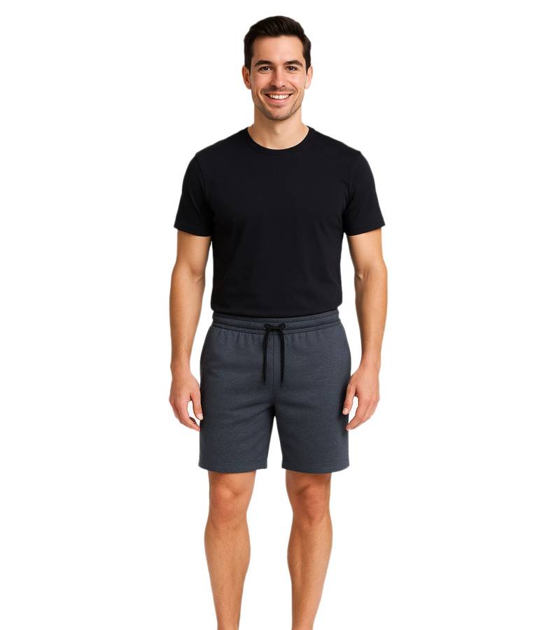11 PROJECT Palamo Herren Sweat-Bermuda Freizeit Bermuda im Chino-Style 20716141 1940131 Dunkelgau-meliert von 11 PROJECT
