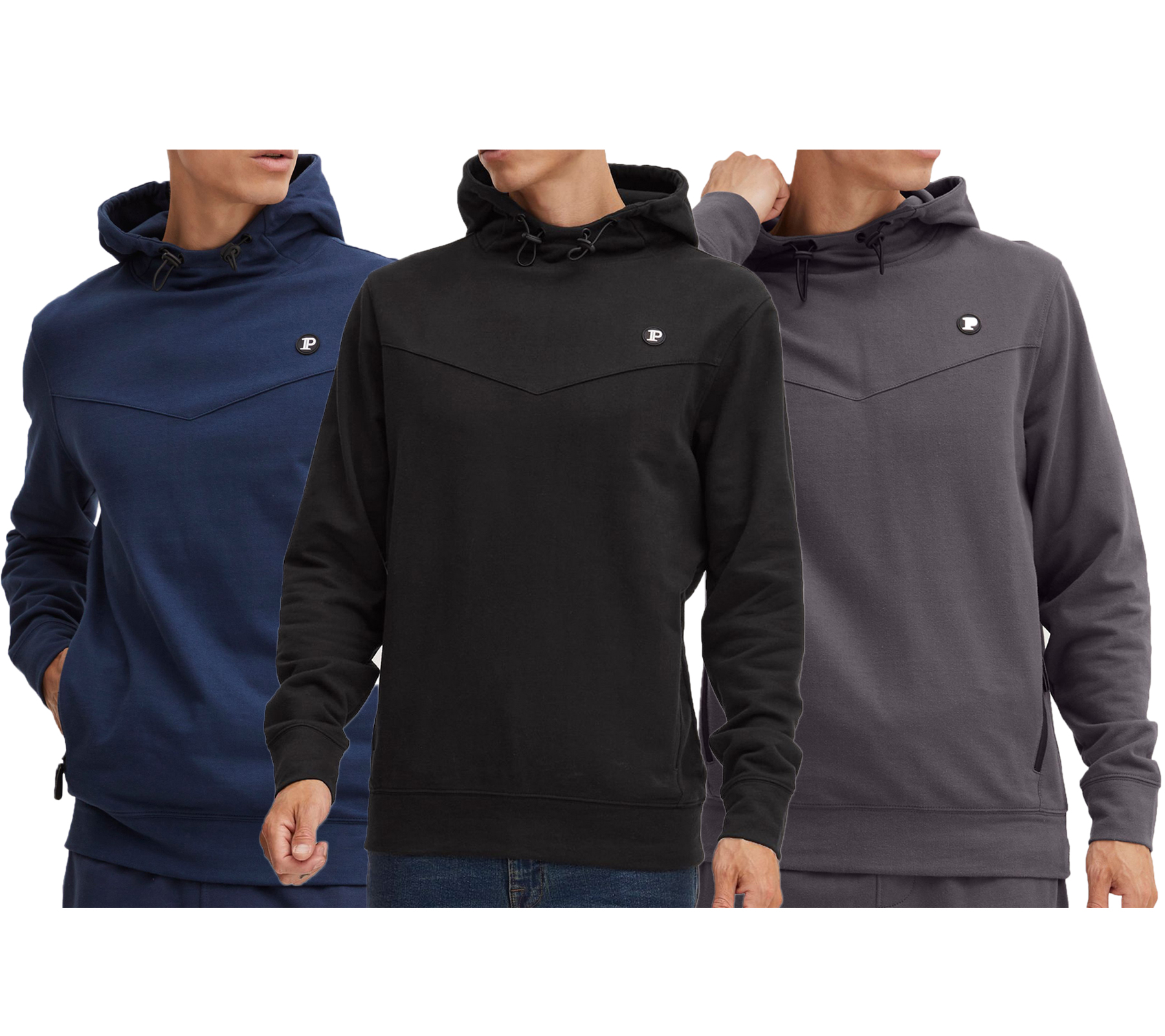 11 PROJECT Sparko Herren Sweater Baumwoll-Hoodie mit Kapuze 20715555 ME Blau, Grau, Schwarz von 11 PROJECT