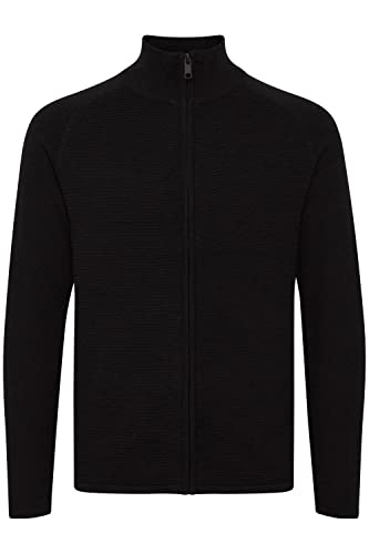 11 Project Balin Herren Strickjacke Cardigan Feinstrick mit hochabschließendem Kragen aus 100% Baumwolle, Größe:XXL, Farbe:Black (194007) von 11 Project