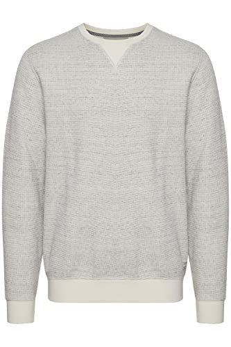 11 Project Egron Herren Sweatshirt Pullover Pulli meliert mit Rundhals-Ausschnitt aus 100% Baumwolle, Größe:L, Farbe:Snow White (110602) von 11 Project