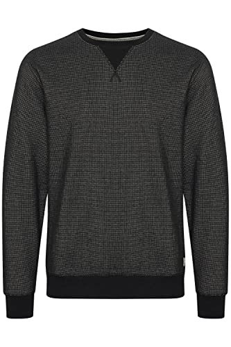 11 Project Egron Herren Sweatshirt Pullover Pulli meliert mit Rundhals-Ausschnitt aus 100% Baumwolle, Größe:S, Farbe:Black (194007) von 11 Project