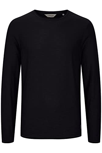 11 Project Friko Herren Strickpullover Feinstrick Pullover mit Rundhalsausschnitt aus 100% Baumwolle, Größe:XXL, Farbe:Black (194007) von 11 Project