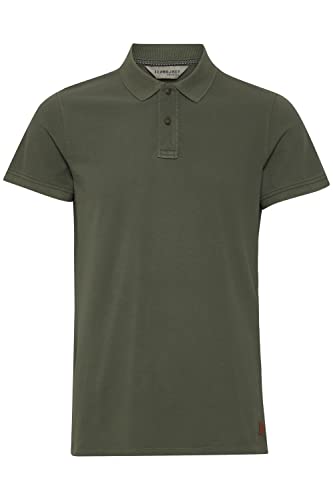 11 Project Illian Herren Poloshirt Polohemd T-Shirt mit Grandad-Ausschnitt aus 100% Baumwolle, Größe:M, Farbe:Olive Night (190515) von 11 Project