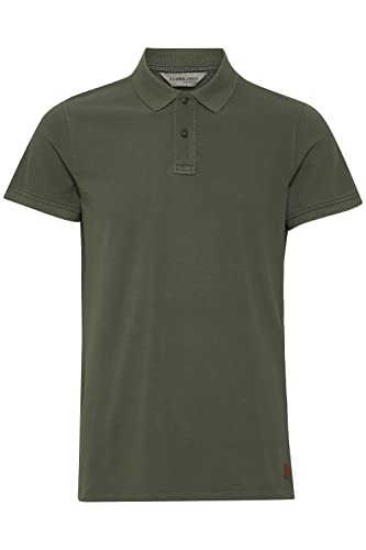 11 Project Illian Herren Poloshirt Polohemd T-Shirt mit Grandad-Ausschnitt aus 100% Baumwolle, Größe:S, Farbe:Olive Night (190515) von 11 Project
