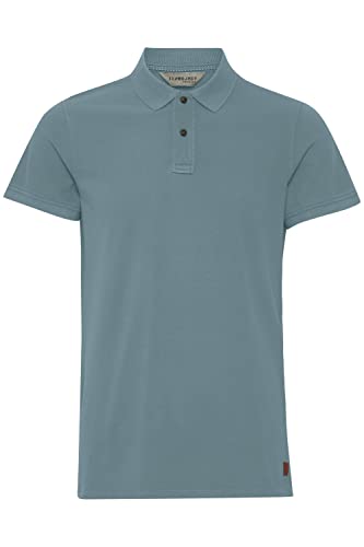 11 Project Illian Herren Poloshirt Polohemd T-Shirt mit Grandad-Ausschnitt aus 100% Baumwolle, Größe:XXL, Farbe:Bluestone (184217) von 11 Project