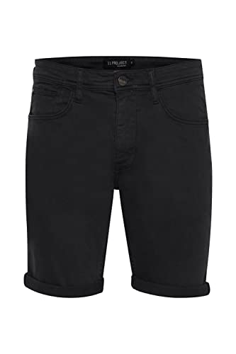 11 Project Loke Herren Jeans Shorts Kurze Denim Hose im 5-Pocket-Look Regular Fit, Größe:XXL, Farbe:Black (194007) von 11 Project