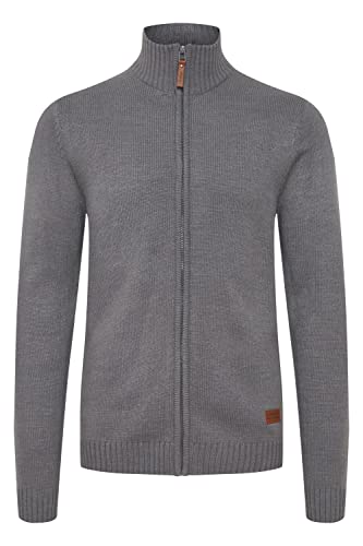 11 Project Noldi Herren Strickjacke Cardigan Grobstrick mit hochabschließendem Kragen, Größe:XXL, Farbe:Gray Melange (1840051) von 11 Project