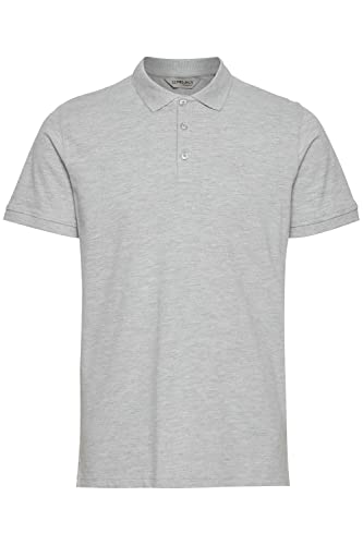 11 Project Orson Herren Poloshirt Polohemd T-Shirt mit Grandad Ausschnitt und Knopfleiste, Größe:3XL, Farbe:Light Grey Melange (1541011) von 11 Project