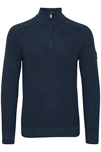 11 Project PRAmilcar Herren Strickpullover Troyer Grobstrick Pullover mit Kragen aus 100% Baumwolle, Größe:L, Farbe:Dress Blues (194024) von 11 Project