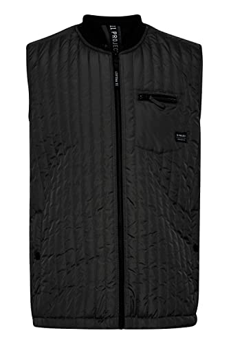 11 Project PRArne Herren Weste Steppweste Outdoor Weste leicht gefüttert mit RIPP-Kragen Regular Fit, Größe:L, Farbe:Black (194007) von 11 Project