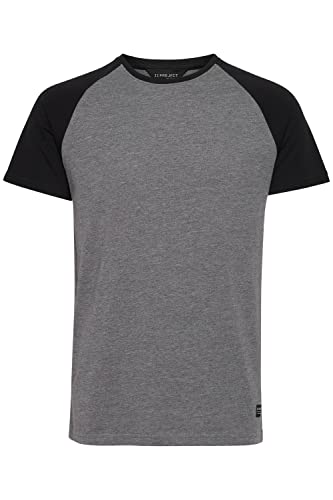 11 Project PRBo Herren T-Shirt Kurzarm Shirt im Baseball-Look mit Rundhals-Ausschnitt aus 100% Baumwolle, Größe:3XL, Farbe:Gray Melange (1840051) von 11 Project