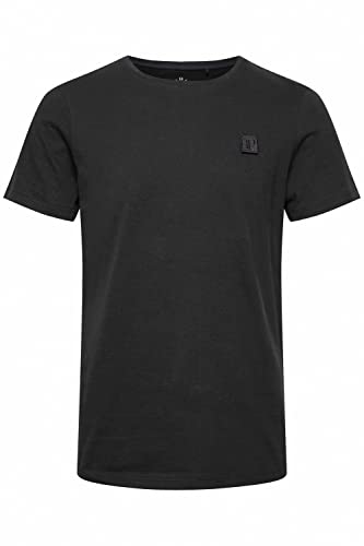11 Project PRChris Herren T-Shirt Kurzarm Shirt Basic mit Brustpatch Rundhals-Ausschnitt Regular fit Hochwertige Baumwoll-Qualität, Größe:L, Farbe:Black (194007) von 11 Project