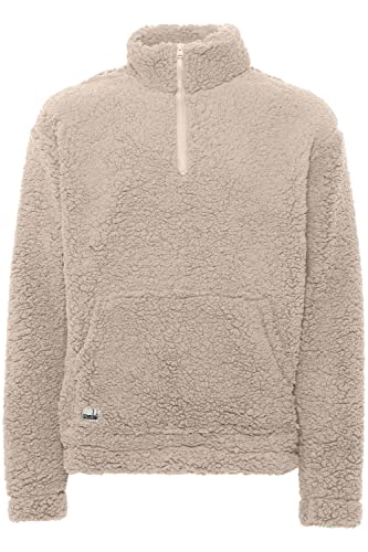 11 Project PRDenesZippertroyer Troyer Sweatshirt Herren Pullover Sweater mit Teddy Fell, Größe:L, Farbe:Oatmeal (130401) von 11 Project