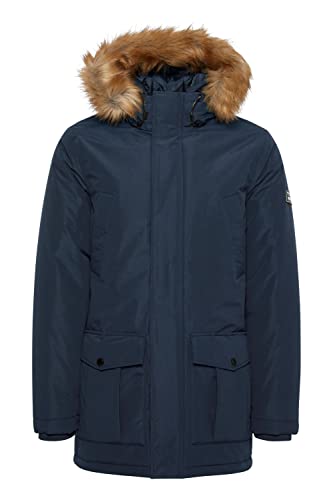 11 Project PRDuffin Herren Winterparka Parka Winterjacke mit hochabschließendem Kragen und abnehmbarem Kunstfell an der Kapuze, Größe:L, Farbe:Dress Blues (194024) von 11 Project