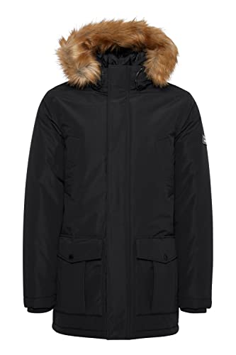 11 Project PRDuffin Herren Winterparka Parka Winterjacke mit hochabschließendem Kragen und abnehmbarem Kunstfell an der Kapuze, Größe:XL, Farbe:Black (194007) von 11 Project