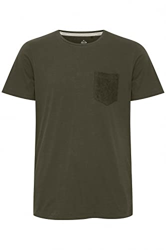 11 Project PRIndie Herren T-Shirt Kurzarm Shirt Basic mit Brusttasche Rundhals-Ausschnitt Regular fit Hochwertige Baumwoll-Qualität, Größe:L, Farbe:Forest Night (190414) von 11 Project