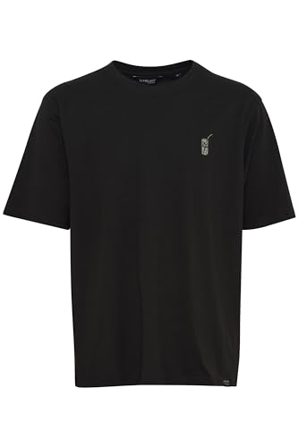 11 Project PRJust Herren T-Shirt Kurzarm Shirt Basic mit Bruststickerei Cocktail-Stickerei Hochwertige Baumwoll-Qualität Rundhals-Ausschnitt Casual Fit, Größe:M, Farbe:True Black (194008) von 11 Project