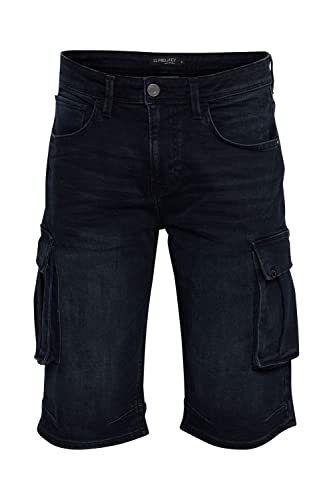 11 Project PRNordin Herren Cargo Jeans Shorts Kurze Denim Hose mit Stretch Regular Fit, Größe:L, Farbe:Denim Washed Black (201001) von 11 Project