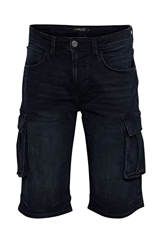 11 Project PRNordin Herren Cargo Jeans Shorts Kurze Denim Hose mit Stretch Regular Fit, Größe:S, Farbe:Denim Washed Black (201001) von 11 Project