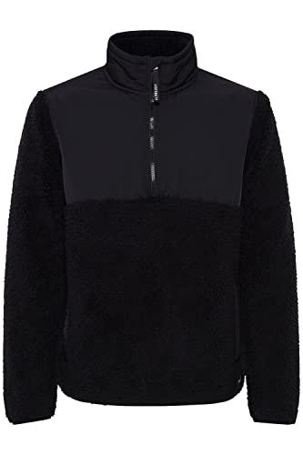 11 Project PRPiet Troyer Sweatshirt Herren Pullover Sweater mit Teddy Fell mit Stehkragen Regular Fit, Größe:3XL, Farbe:Black (194007) von 11 Project