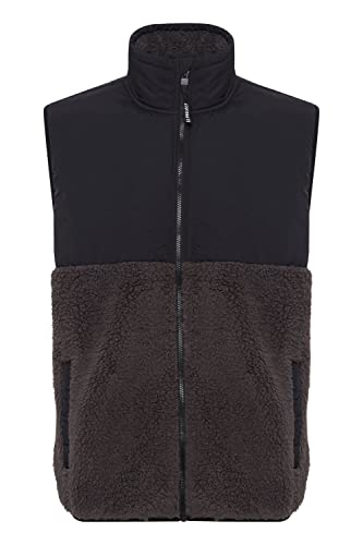 11 Project PRPietto Teddy Vest Herren Weste Fleece Outdoor Weste Teddyweste mit abgesetzten Brustbereich Stehkragen gefüttert Regular fit, Größe:3XL, Farbe:Forged Iron (193907) von 11 Project