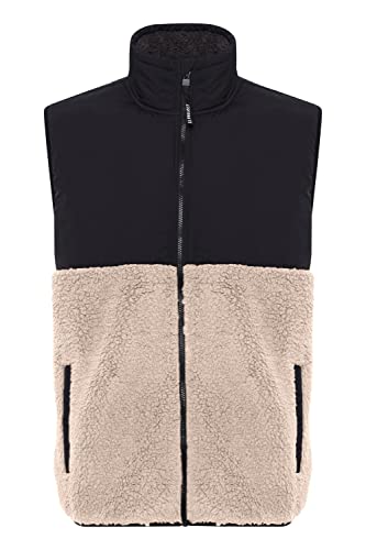 11 Project PRPietto Teddy Vest Herren Weste Fleece Outdoor Weste Teddyweste mit abgesetzten Brustbereich Stehkragen gefüttert Regular fit, Größe:3XL, Farbe:Oatmeal (130401) von 11 Project